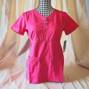 ADAR MEDICAL: NURSES POP STRETCH SCRUB TOP.